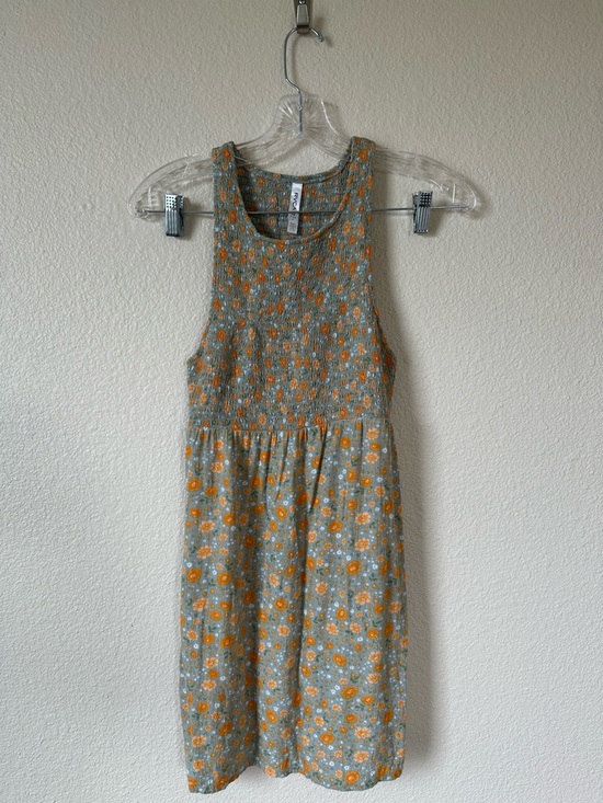 RVCA Dresses & Skirts - RVCA Floral Mini Dress XS Green Orange Smocked Bodice